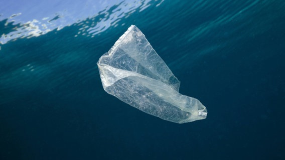 Eine Plastiktüte schwimmt im Meer. © picture alliance / Prisma 