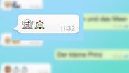 Montage mit Screenshots von Emojis in einem Smartphone. © NDR/Apple/Whatsapp 