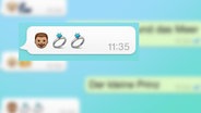 Montage: Screenshots von Emojis in einem Smartphone. © NDR/Apple/Whatsapp 