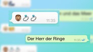 Montage: In einem Smartphone steht "Der Herr der Ringe". © NDR/Apple 