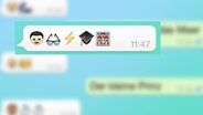 Montage mit Screenshots von Emojis in einem Smartphone. © NDR/Apple/Whatsapp 