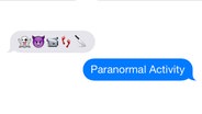Welchen Horrofilm stellen die folgenden Emoji-Symbole dar? Ein Gespenst, ein Teufel, eine Videokamera, Fußabdrücke und ein Messer. Auflösung: "Paranormal Activity".  
