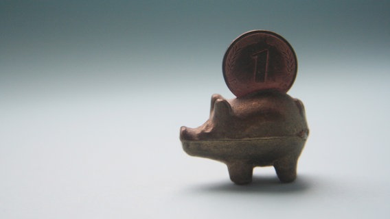 Ein Glückspfennig steckt in einer kleinen Schweinchen-Figur. © belajaho / photocase.de Foto: belajaho / photocase.de