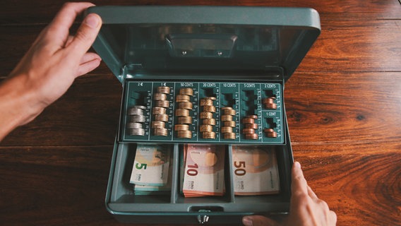 Eine Kasse mit Scheinen und Münzen. © MPower. / photocase.de Foto: MPower.