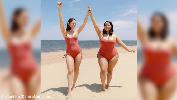 Denise Mercedes und Maria Castellanos im Badeanzug am Strand. © Instagram/Denise Mercedes Foto: Screenshot