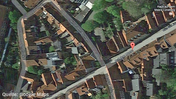 Ein Ausschnitt von Google Maps zeigt die Straße "Auf dem Meere" in Lüneburg. © Google Maps 