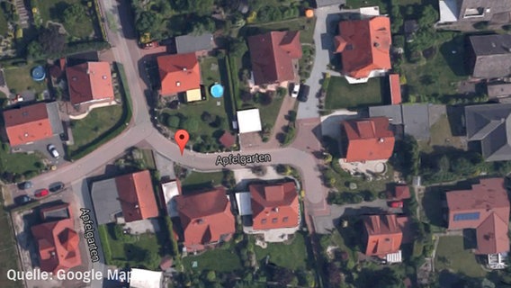 Ein Ausschnitt von Google Maps zeigt die Straße "Apfelgarten" in Wolfsburg. © Google Maps 