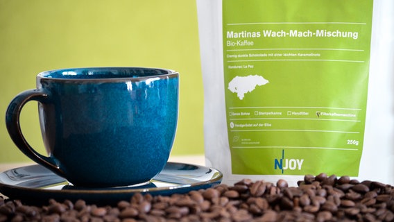 Das Bild zeigt eine Kaffeetasse mit Martinas Wach-Mach-Mischung. © N-JOY / NDR Foto: N-JOY / NDR