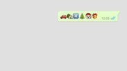 Das Bild zeigt einen Whatsappchat, in dem unter anderem ein Auto-, Haus-, Weihnachtsbaum-, Weihnachtsmann-Emoji zu sehen sind. © Android/Google Foto: Screenshot