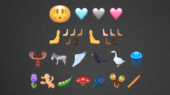 Eine Auswahl der neuen Emojis, die ab September 2022 kommen sollen. © Emojipedia Foto: Emojipedia