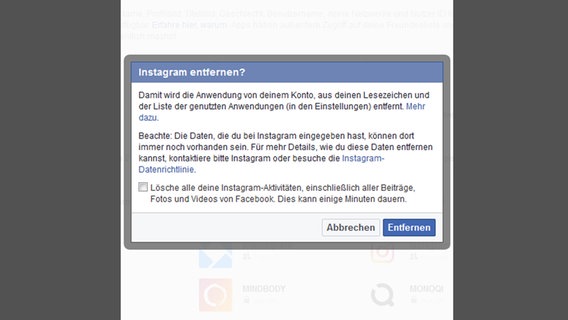 Ein Screenshot zeigt wie Nutzer des sozialen Netzwerks Facebook ihre Daten schützen können.  