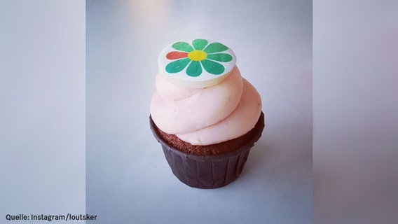 Ein Muffin mit dem Logo von ICQ. © Instagram/loutsker 
