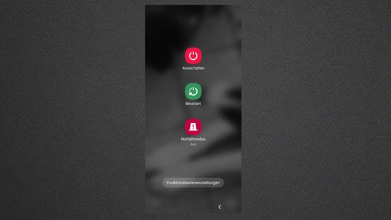 Der Screenshot zeigt den Notfallmodus auf einem Samsung-Smartphone. © Screenshot Samsung Foto: Screenshot Samsung