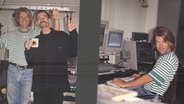 Ein Blick hinter die Kulissen bei N-JOY in den 90er Jahren: Klaus Wehmeyer und Lothar Thielen © N-JOY 
