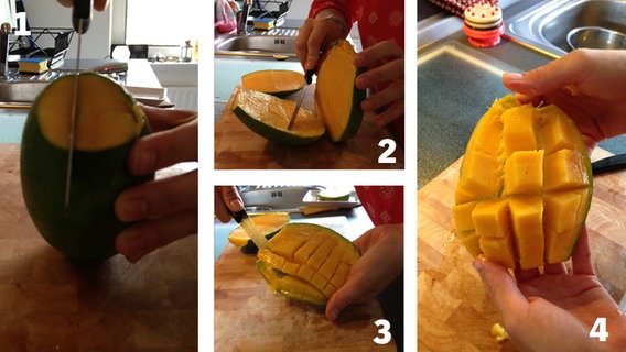 Wie man geschickt eine Mango aufschneidet. © N-JOY 