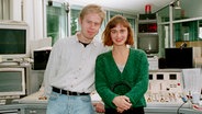 Norbert Grundei und Caren Miosga 1995 als Moderatoren bei N-JOY © NDR 